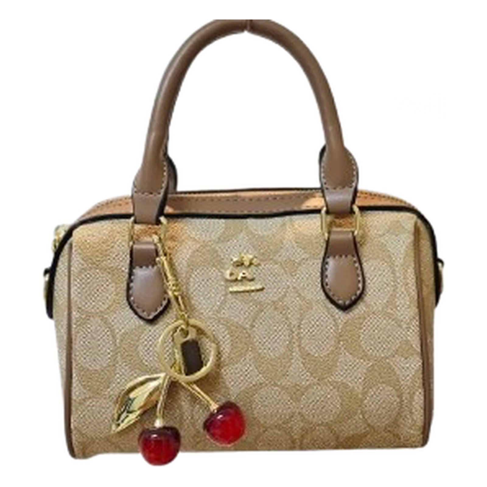 Coach Mini Sac Boston Signature Khaki & Pierre — vue de face