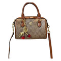 Coach Mini Sac Boston Signature Khaki & Saddle — vue de face